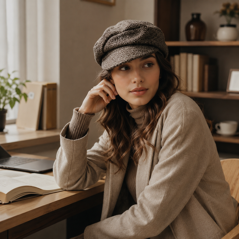 Sterling™ Pleated Wool Blend Beret Soft Foldable Crown