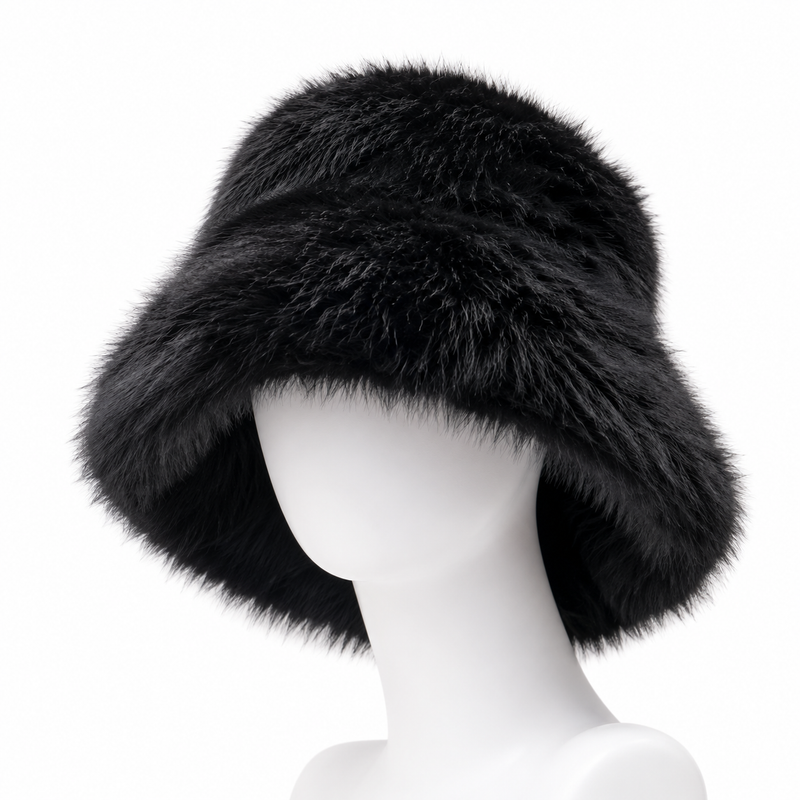 Sterling Solea Winter Bucket Hat™ Faux Mink Plush Bright Yellow