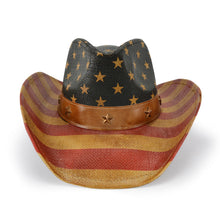 Sterling Vintage USA Flag Cowboy Hat™ Tea Stained Western Brim