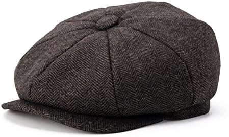 Sterling Bramwell Newsboy Flat Cap™  Wool Blend Eight Panel Herringbone