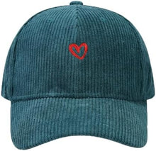 Sterling Heart Corduroy Baseball Cap With Embroidered Detail