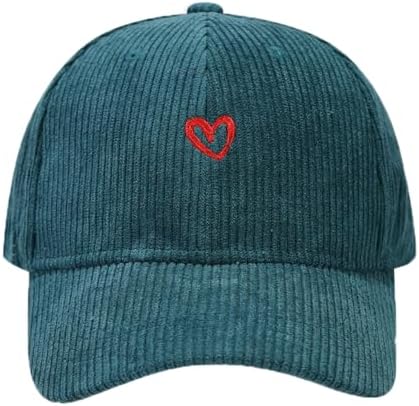Sterling Heart Corduroy Baseball Cap With Embroidered Detail