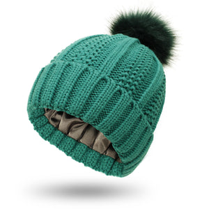 Sterling Élan™ Satin-Lined Wool Pom Beanie