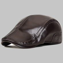 Sterling Gadsen Leather Cap™ Faux Leather Flat Cap With Ear Flaps