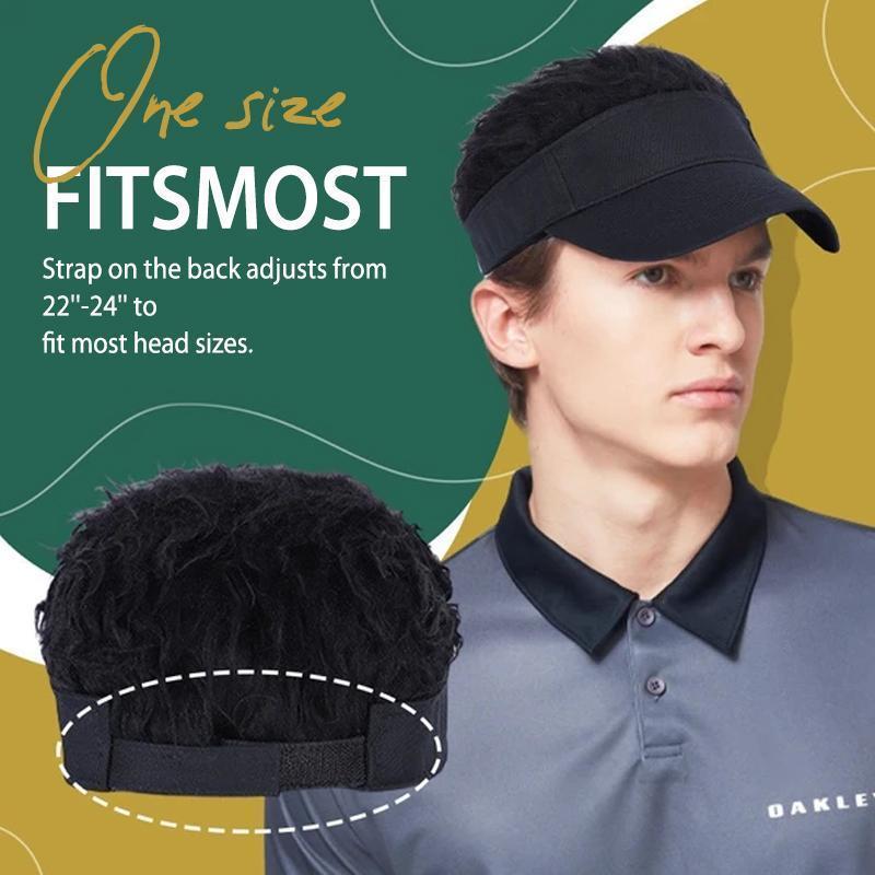 Sterling Flair Hair Sun Visor Cap™ Faux Hair Fabric Brim