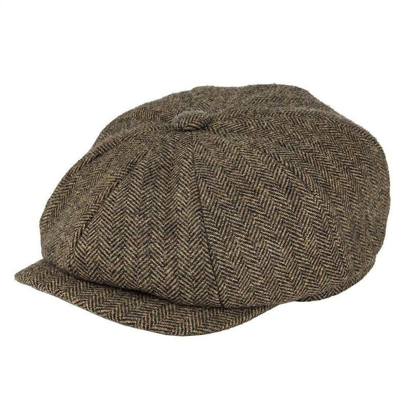 Sterling Vintage™ Wool Twill Newsboy Cap 8 Panel Wool Button