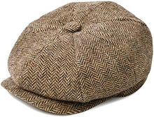 Sterling Bramwell Newsboy Flat Cap™  Wool Blend Eight Panel Herringbone