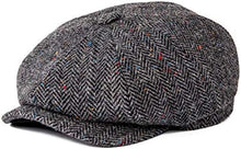 Sterling Bramwell Newsboy Flat Cap™  Wool Blend Eight Panel Herringbone