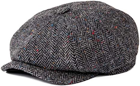 Sterling Bramwell Newsboy Flat Cap™  Wool Blend Eight Panel Herringbone