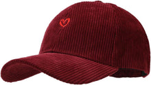 Sterling Heart Corduroy Baseball Cap With Embroidered Detail
