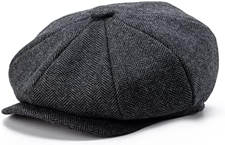 Sterling Bramwell Newsboy Flat Cap™  Wool Blend Eight Panel Herringbone