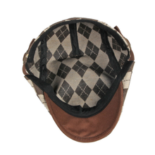 Sterling Larson Checker Cap™ Cotton Blend Flat Cap Leather Trim  Product De