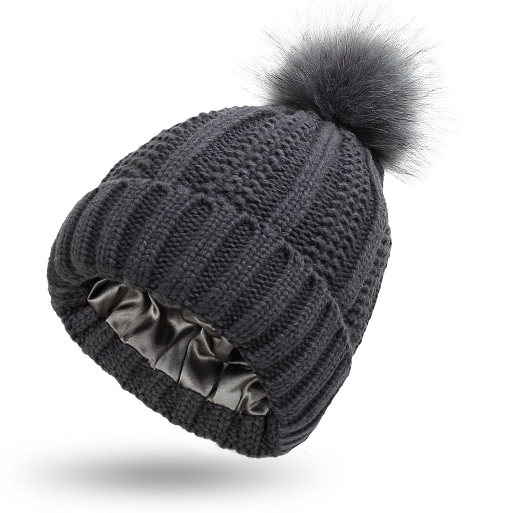 Sterling Élan™ Satin-Lined Wool Pom Beanie