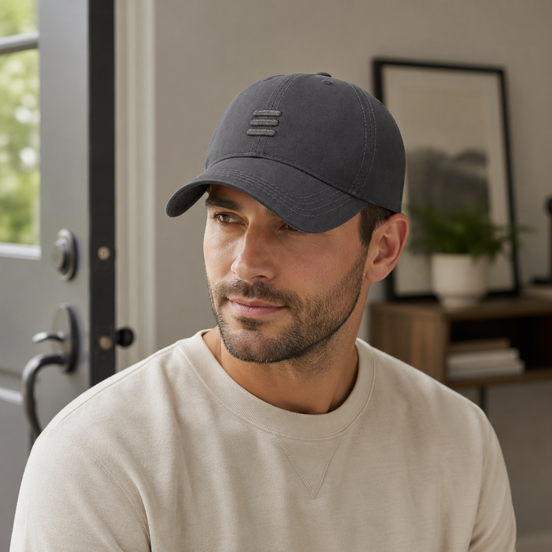Sterling™ Cotton Baseball Cap With Three Bar Detail