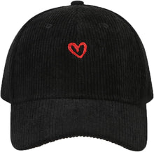 Sterling Heart Corduroy Baseball Cap With Embroidered Detail