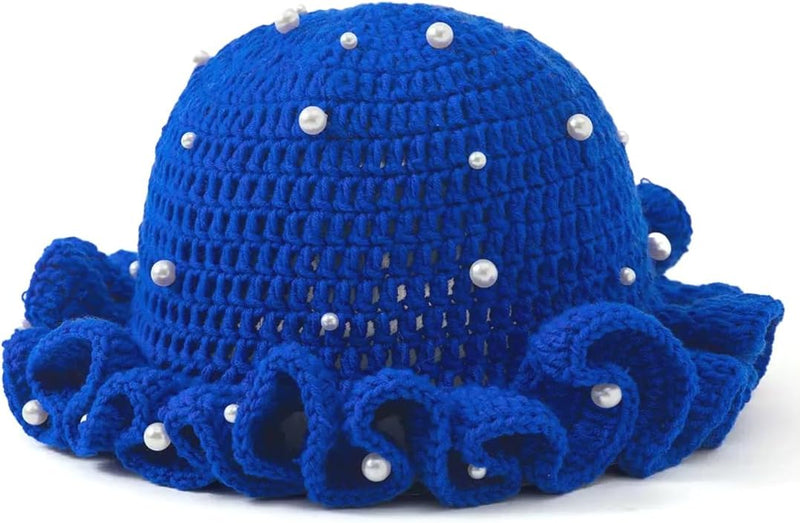 Sterling Foldable Polyester Crochet Bucket Hat™ With Ruffled Brim
