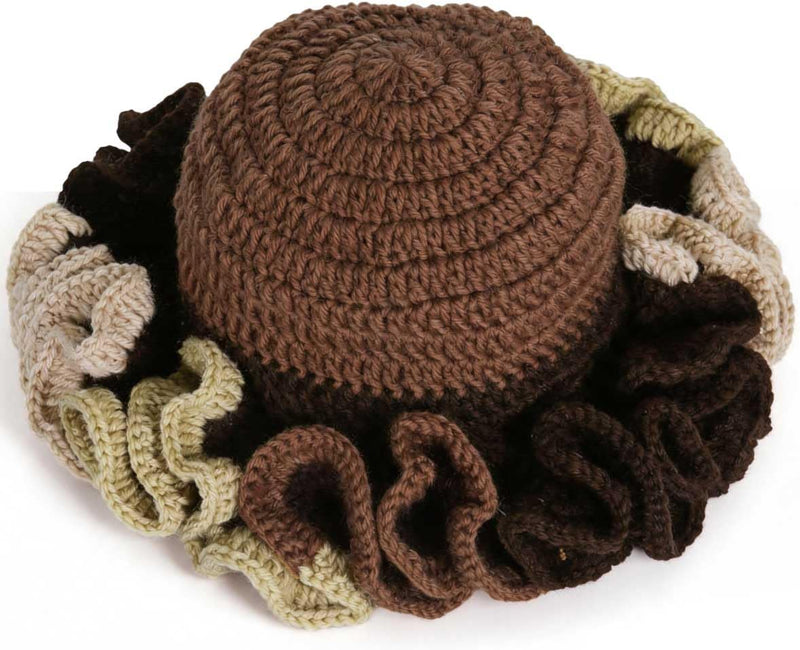 Sterling Foldable Polyester Crochet Bucket Hat™ With Ruffled Brim
