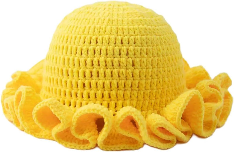 Sterling Foldable Polyester Crochet Bucket Hat™ With Ruffled Brim