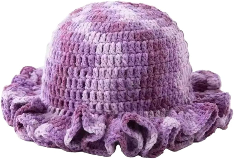 Sterling Foldable Polyester Crochet Bucket Hat™ With Ruffled Brim