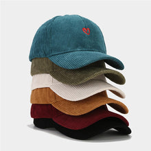 Sterling Heart Corduroy Baseball Cap With Embroidered Detail