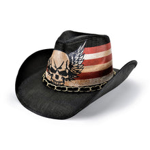 Sterling Fluffy Sense Black Skull Wings Cowboy Hat™ Felt Brim