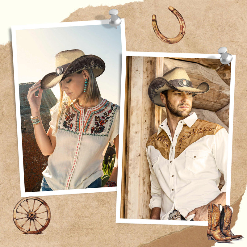 Sterling Embroidered Cowboy Hat™ Wide Brim Straw