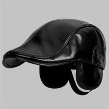 Sterling Gadsen Leather Cap™ Faux Leather Flat Cap With Ear Flaps
