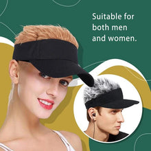 Sterling Flair Hair Sun Visor Cap™ Faux Hair Fabric Brim