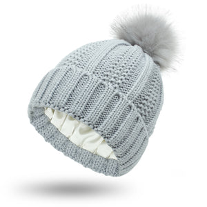 Sterling Élan™ Satin-Lined Wool Pom Beanie