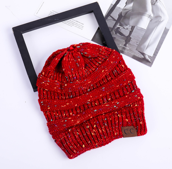 Sterling High Bun™ Beanie Acrylic Cable Knit Hair Opening