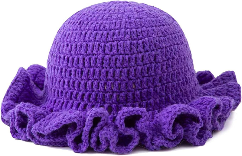Sterling Foldable Polyester Crochet Bucket Hat™ With Ruffled Brim