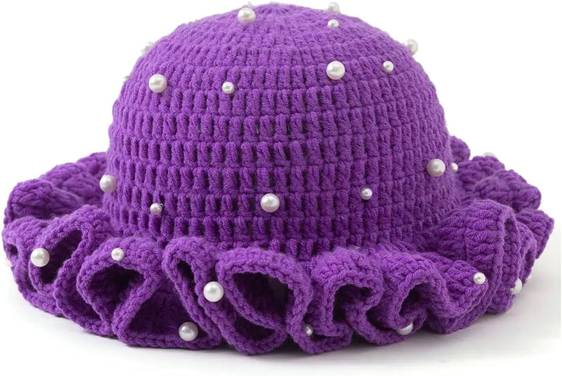 Sterling Foldable Polyester Crochet Bucket Hat™ With Ruffled Brim