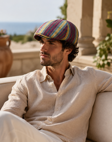 Sterling Hogan Stripe Cap™ Driving Cap Cotton Weave Buckle Back