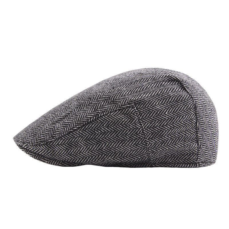 Sterling Herringbone™ Cheesecutter Flat Cap Polyester Curved Brim