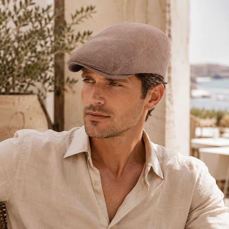 Sterling Corduroy Flat Cap™ Ivy Shape Ribbed Fabric Tonal Seam