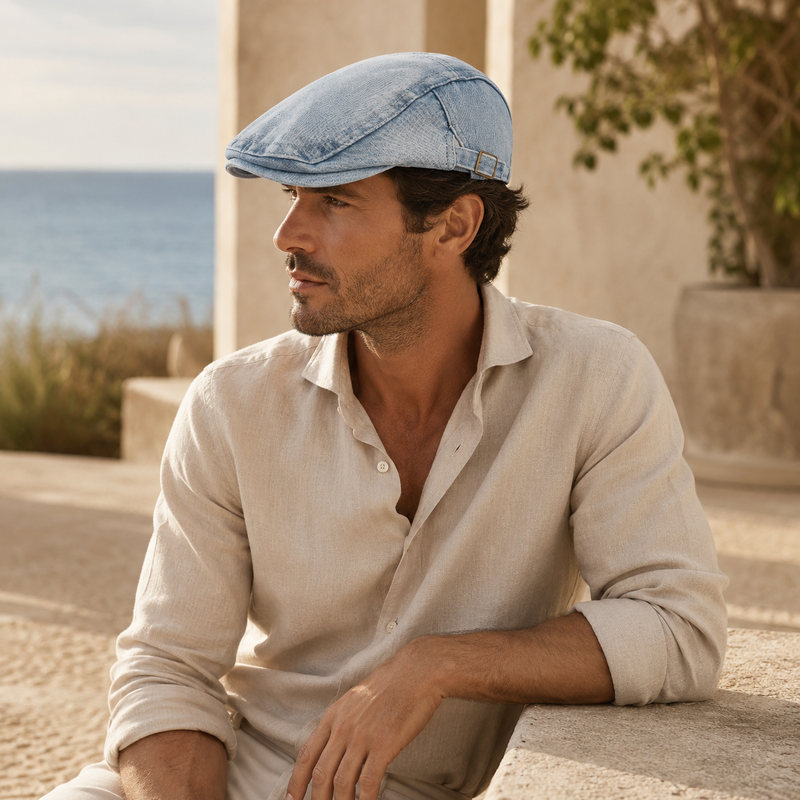 Sterling Stonewashed Denim Cap™ Low Crown Denim Buckle Strap