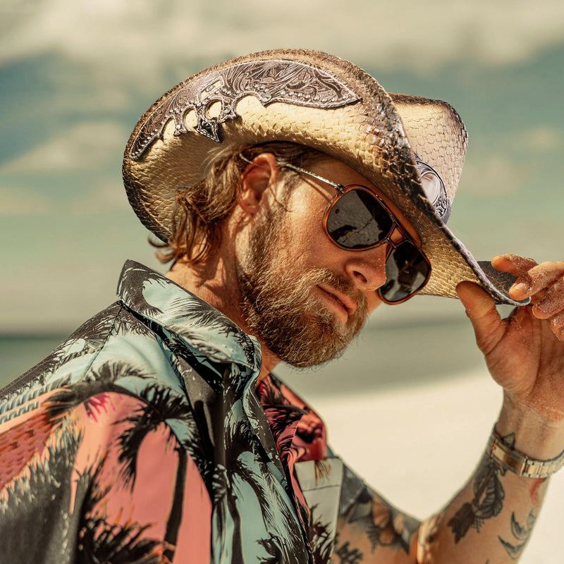 Sterling Embroidered Cowboy Hat™ Wide Brim Straw
