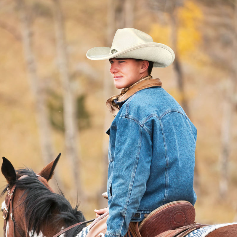 Sterling Cattleman Crease Western Hat™ Ivory Wide Brim