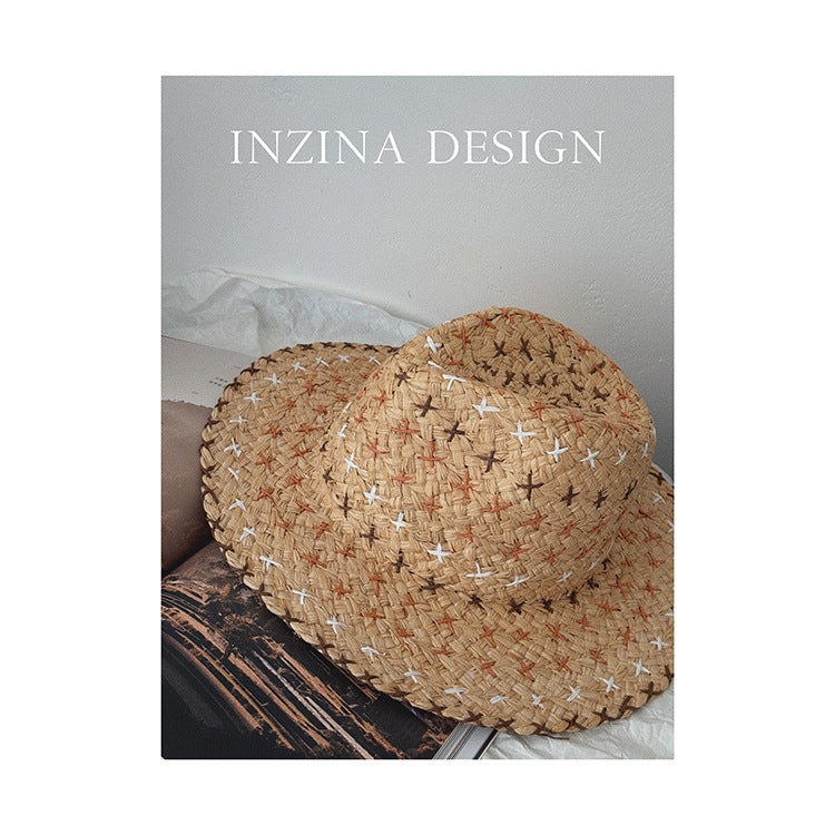 Sterling Retro Personality™ Western Cowboy Style Straw Hat Sun Brim