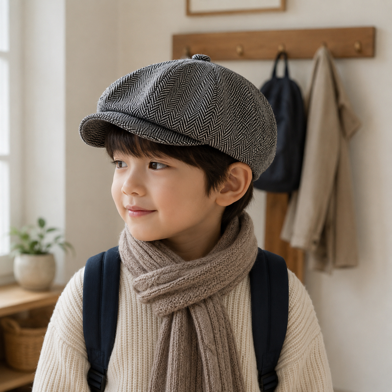 Sterling™ Kids Newsboy Cap in Textured Herringbone