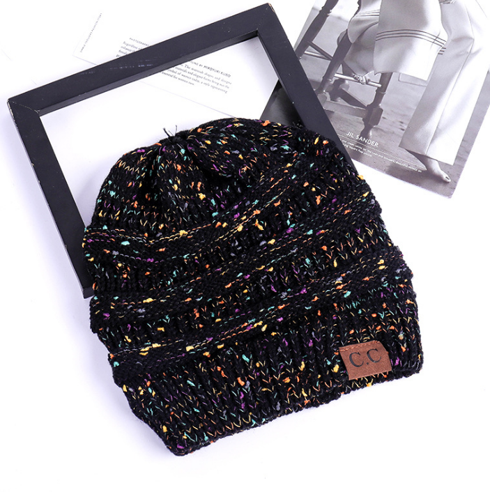 Sterling High Bun™ Beanie Acrylic Cable Knit Hair Opening