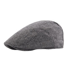 Sterling Herringbone™ Cheesecutter Flat Cap Polyester Curved Brim
