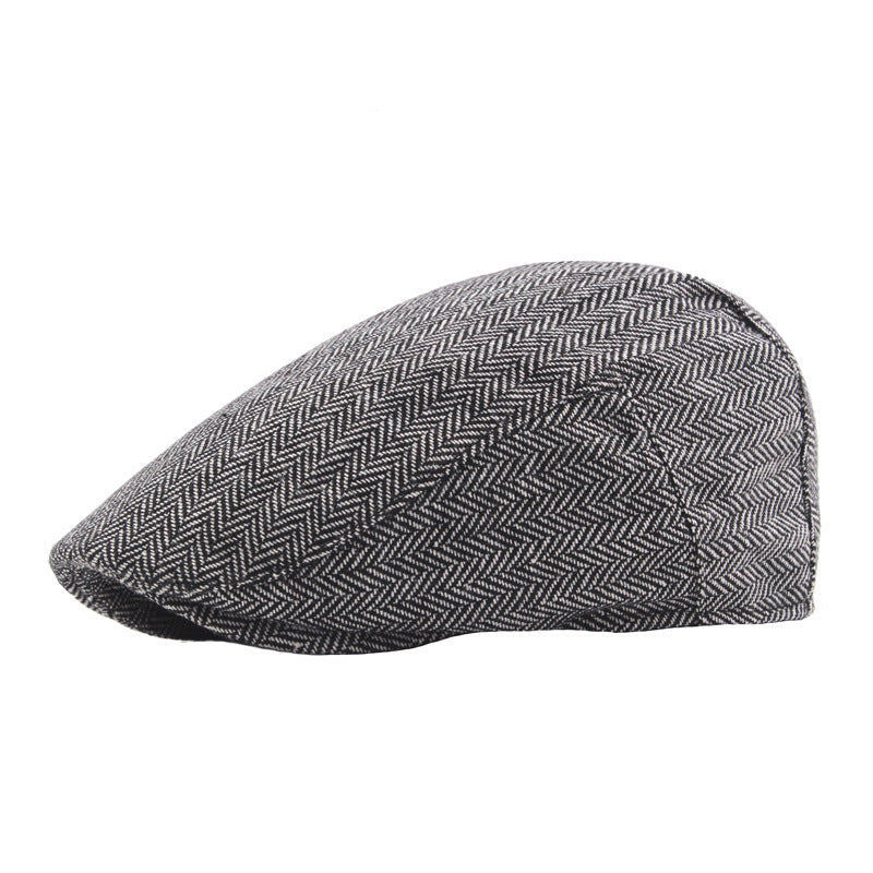 Sterling Herringbone™ Cheesecutter Flat Cap Polyester Curved Brim