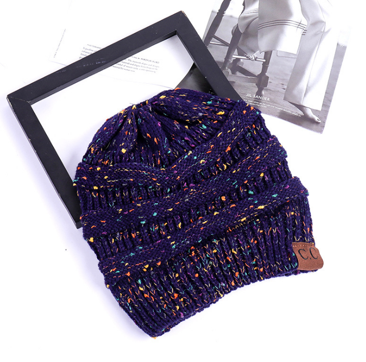 Sterling High Bun™ Beanie Acrylic Cable Knit Hair Opening