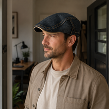 Sterling™ Washed Denim Newsboy Cap With Oversized Crown