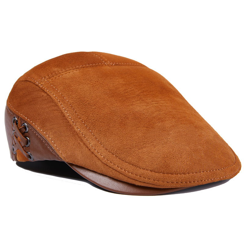 Sterling Leather Cowhide Beret Flat Cap™ Adjustable Back