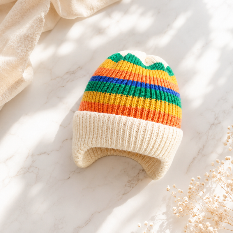 Sterling™ Bear Ear Baby Knit Hat with Cotton Lining