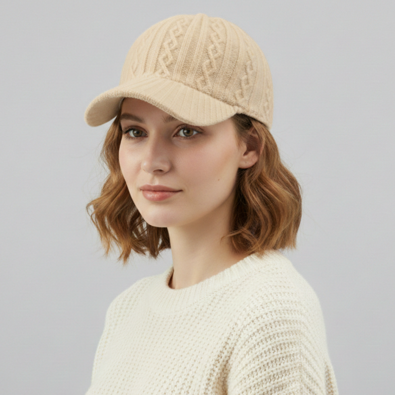Sterling Emilia Knit Cap™ Cable Knit Baseball Cap Adjustable Fit