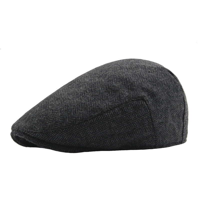 Sterling Herringbone™ Cheesecutter Flat Cap Polyester Curved Brim