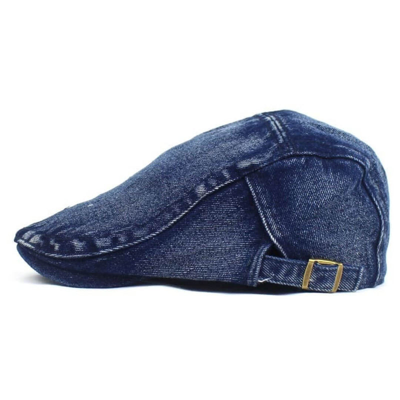 Sterling Washed Denim Flat Cap™ Low Crown Denim Side Mesh